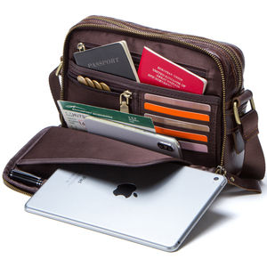 Мужская винтажная сумка-мессенджер из натуральной воловьей кожи, сумка через плечо для 7,9 - Product Image 2