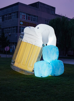 Bouteille de bière gonflable LED publicitaire personnalisée pour le festival d'Oktoberfest, décoration publicitaire lumineuse