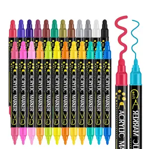 12 Colors Acrylic Paint Pens Waterproof Outdoor For Rock Painting Markers Acrylic Paints Marker