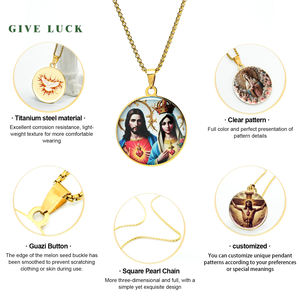 Kerah Catolico Kalung Baja Tahan Karat Bijoux bulat bijaoux Pendentif Foto Liontin Foto Liontin Foto Liontin Katolik Kalung Liontin - Product Image 3
