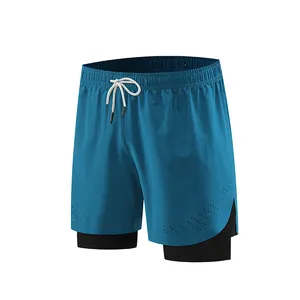Pantalones cortos transpirables ligeros para hombre, pantalones cortos deportivos personalizados con cintura elástica para sudor, pantalones cortos de compresión atléticos para gimnasio para hombre