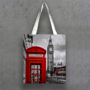 Décoration d'intérieur nordique Londres Angleterre avec motif de dessin animé pour sac fourre-tout en toile de shopping de <span class=keywords><strong>voyage</strong></span> - Product Image 6