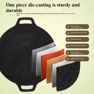 Sartén de hierro fundido para barbacoa coreana, antiadherente, con revestimiento de piedra Maiyan, para asar al aire libre, tipo Teppanyaki, para parrilla de gas. - Product Image 3