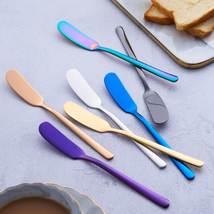 Couteau à beurre, couteau à <span class=keywords><strong>fromage</strong></span>, couteau à crème et à dessert, et spatule à sauce salade en acier inoxydable 304 finition miroir, style coréen personnalisé - Product Image 2