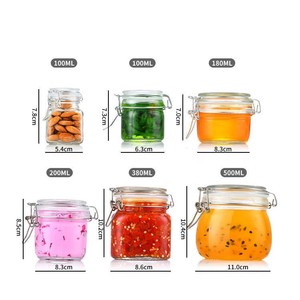 Bocaux de conservation en verre <span class=keywords><strong>Lino</strong></span> à fermeture hermétique avec couvercle à pince, 100 ml, 180 ml, 200 ml, 380 ml, vente chaude, pour <span class=keywords><strong>la</strong></span> <span class=keywords><strong>cuisine</strong></span> - Product Image 6