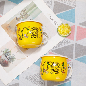 ถ้วยนมเซรามิกขนาด350มล. แก้วเคลือบสำหรับร้านกาแฟของขวัญทางธุรกิจคลาสสิกสมัยใหม่ปรับแต่งโลโก้ได้ - Product Image 2