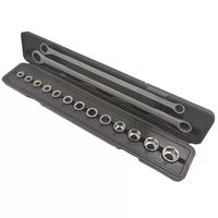 Ensemble d'outils de réparation automobile 15 pièces, jeu de douilles à cliquet combinées avec étui de rangement en plastique pour la réparation mécanique automobile