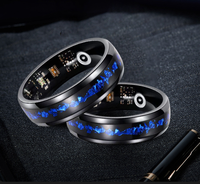 Bestseller Smart Ring 8mm Schwarz Rot Opal Goldblatt Abalone-Muschel Einlage Einzigartiger Ring für Männer Komfortabler Sitz