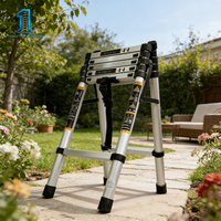 Échelle pliante industrielle en alliage d'aluminium de type A 2,3 m + 2,3 m, portable pour la construction et l'usage domestique