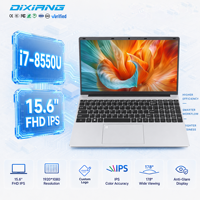 Notebook PC Perak Grosir Baru 15.6" Intel Core I7 8550U UHD Graphics 620 WiFi Dual Band Logo Kustom Cangkang Plastik Pasokan Massal
