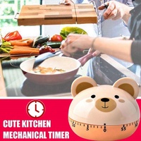 Niedlicher Cartoon-Tier-Timer für Schülerübungen, Küchen-Countdown, Mechanische Erinnerung, Kinderwecker, Geschenk-Spielzeug