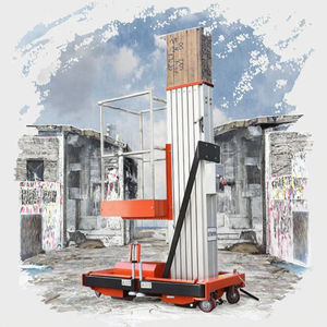 Hochfahrbare Arbeitsbühne Ein-/Zweimast-Hebebühne aus Aluminiumlegierung mit hydraulischem Hub und Rädern Produktkategorie Hubtische - Product Image 3