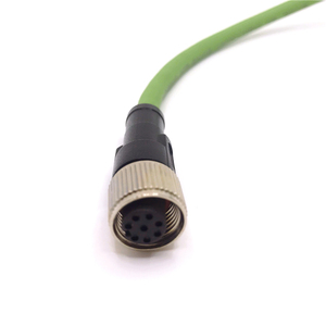 Mã nữ M12 <span class=keywords><strong>8</strong></span> pin nối cáp mở rộng 1m PVC màu xanh lá cây thẳng <span class=keywords><strong>8</strong></span> cực - Product Image 1