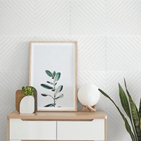 Panneau acoustique en PET à lattes diagonales blanches, panneau acoustique carré en feutre, panneau acoustique en fibre de polyester absorbant le son pour la décoration murale