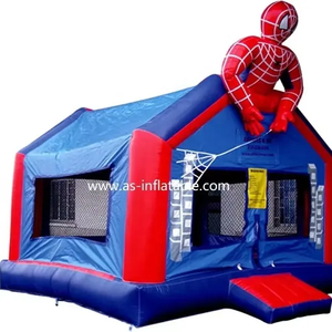 Château gonflable personnalisé Spiderman avec toboggan sec, combo gonflable d'extérieur pour entreprises de location - Product Image 5