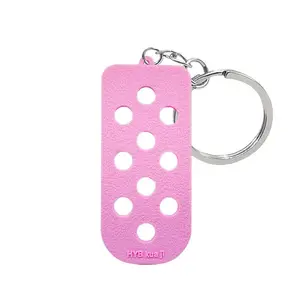 New Pvc Fluorescent Keychain Shoe Charms Can Be Mounted On The Key Rings Fit Car Keys Accessories Bag Trinket Wholesale Custom