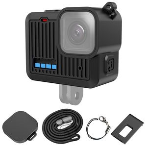 Étui de protection en Silicone pour <span class=keywords><strong>GoPro</strong></span> <span class=keywords><strong>HERO</strong></span> 13 12 <span class=keywords><strong>11</strong></span> couvercle d'objectif latéral <span class=keywords><strong>avec</strong></span> dragonne <span class=keywords><strong>accessoires</strong></span> de caméra d'action - Product Image 2