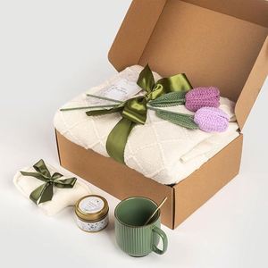 Popular Sunshine Encouragement Sympathy <b>Gift</b> Basket Scented <b>Candle</b> Blanket Notebook Mug <b>Set</b> for Business for Valentine's Day - Product Image 6