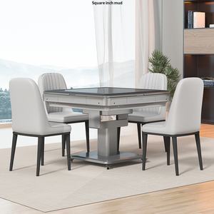 Table de Mahjong entièrement automatique, table à manger domestique intégrée, double usage, spéciale salle de jeux d'échecs et de cartes, silencieuse, pliable, avec revêtement floqué - Product Image 4