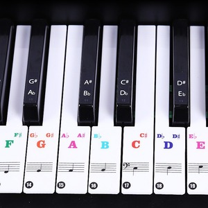 Autocollants pour clavier de piano, 88, 61, 54, 49 touches, étiquettes de notes musicales pour clavier électronique, aide à l'apprentissage et à la pratique du piano - Product Image 1