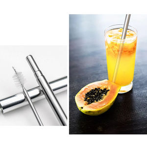 Paille métallique pliable avec boîte d'emballage, paille en acier inoxydable <span class=keywords><strong>réutilisable</strong></span> vente directe en usine - Product Image 5