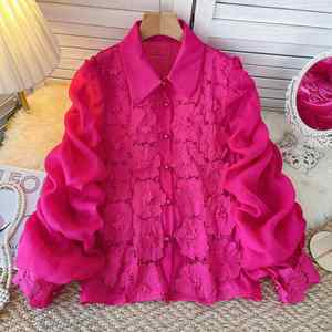 Blusas Casuales de Manga Larga para Otoño, Blusas con Mangas Farol y Estampado Floral, Camisas Casuales para Mujer, Ropa al por Mayor - Product Image 1