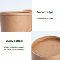 Gobelets à crème glacée jetables personnalisés à paroi simple avec couvercles, biodégradables et recyclables, capacité de 4 oz