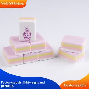 <span class=keywords><strong>Mahjong</strong></span> américain rose-violet en acrylique à quatre couches, motif floral et texte JOKER, pour usage domestique, vente en gros - Product Image 5