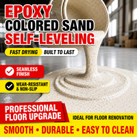 Revêtement de sol en résine époxy liquide Taiyan, haute dureté, sable coloré, auto-nivelant, effet marbre, conforme RoHS