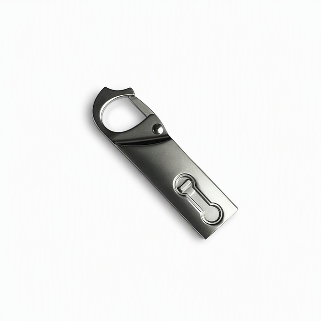 New One-Piece Metal USB 2.0 Pendrive 8GB-128GB Built-in Keyring Clip Brushed Finish OEM Bulk