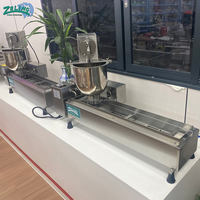 Máquina automática para hacer donas de una sola hilera, máquina eléctrica para freír donas, 500 piezas/h, mini máquina para hacer donas para panadería, cafetería, restaurante, puesto de comida