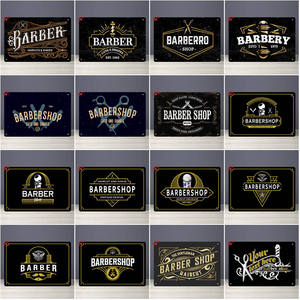 Прямая поставка, парикмахерский магазин, винтажные металлические жестяные знаки, декор для парикмахерской, табличка, рекламный щит, настенный художественный плакат, вывеска для украшения парикмахера - Product Image 2