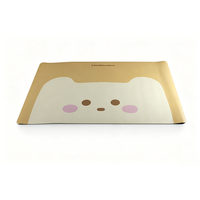 Grand set de table en cuir PU, imperméable, résistant à la chaleur et à l'huile, nettoyable, motif ours de dessin animé, pour table à manger, tapis de bureau, décoration intérieure