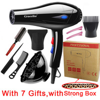 Sèche-Cheveux Ionique Léger pour Voyage et Maison, 3 Réglages de Vent, Fonction Air Froid, Avec 5 Accessoires