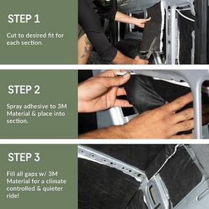 Rollo de aislamiento térmico de furgoneta y RV de alto rendimiento, alfombrilla de protección térmica insonorizada, Material negro - Product Image 3