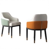 Ensemble de chaises de salle à manger commerciales 4/6/8, design moderne et luxueux, en cuir, bois et métal, meubles pour la maison, restaurant, hôtel, café