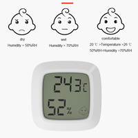 Pengukur Suhu dan Kelembaban Termometer Presisi Tinggi Dipasang Di Dinding Rumah Dalam Ruangan Bayi Thermohygrometer Mini