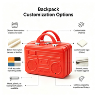 Mini Valise Cosmétique 14'' Vintage pour Passionnés d'Audio, Boîte de Rangement Portable, Coffret Cadeau, Trousse de Maquillage Personnalisée ODM OEM ISO