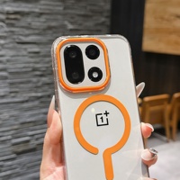 Coques de téléphone portable transparentes antichoc anti-traces de doigts avec protection d'objectif caméra et chargement magnétique sans fil pour OnePlus 15