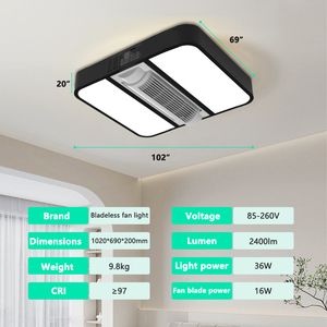 Thiết kế hiện đại sang trọng trang trí phòng hoặc khách sạn quạt trần ánh sáng recessed thông minh LED Đèn quạt trần với điều khiển từ xa - Product Image 5