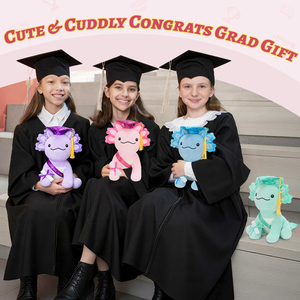 Juego de 4 Peluches de Axolote Salamandra <span class=keywords><strong>para</strong></span> Graduación, Lindos y Suaves, Regalo de Graduación <span class=keywords><strong>para</strong></span> Estudiantes, Decoración <span class=keywords><strong>para</strong></span> Fiestas - Product Image 2