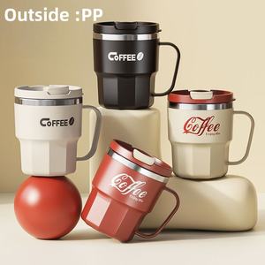Taza de Café Clásica Ecológica de Acero Inoxidable 304 de 400 ml, Taza Térmica de Viaje para Oficina, con Tapa y Asa, Precio al por Mayor - Product Image 1
