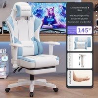 Chaise de jeu ergonomique inclinable en cuir synthétique avec hauteur réglable, cadre en acier inoxydable, rotation à 360 degrés pour salle de jeux