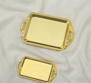 Mini <strong>Plastic</strong> Gold Candy Display <strong>Tray</strong> Favors square Gifts Wedding Party Decoration Gold Chocolate <strong>Tray</strong> Box - Product Image 3