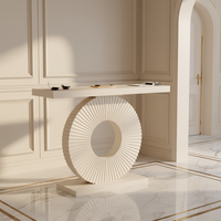 Table console blanche VEGA au design géométrique moderne et élégant en métal pour le salon