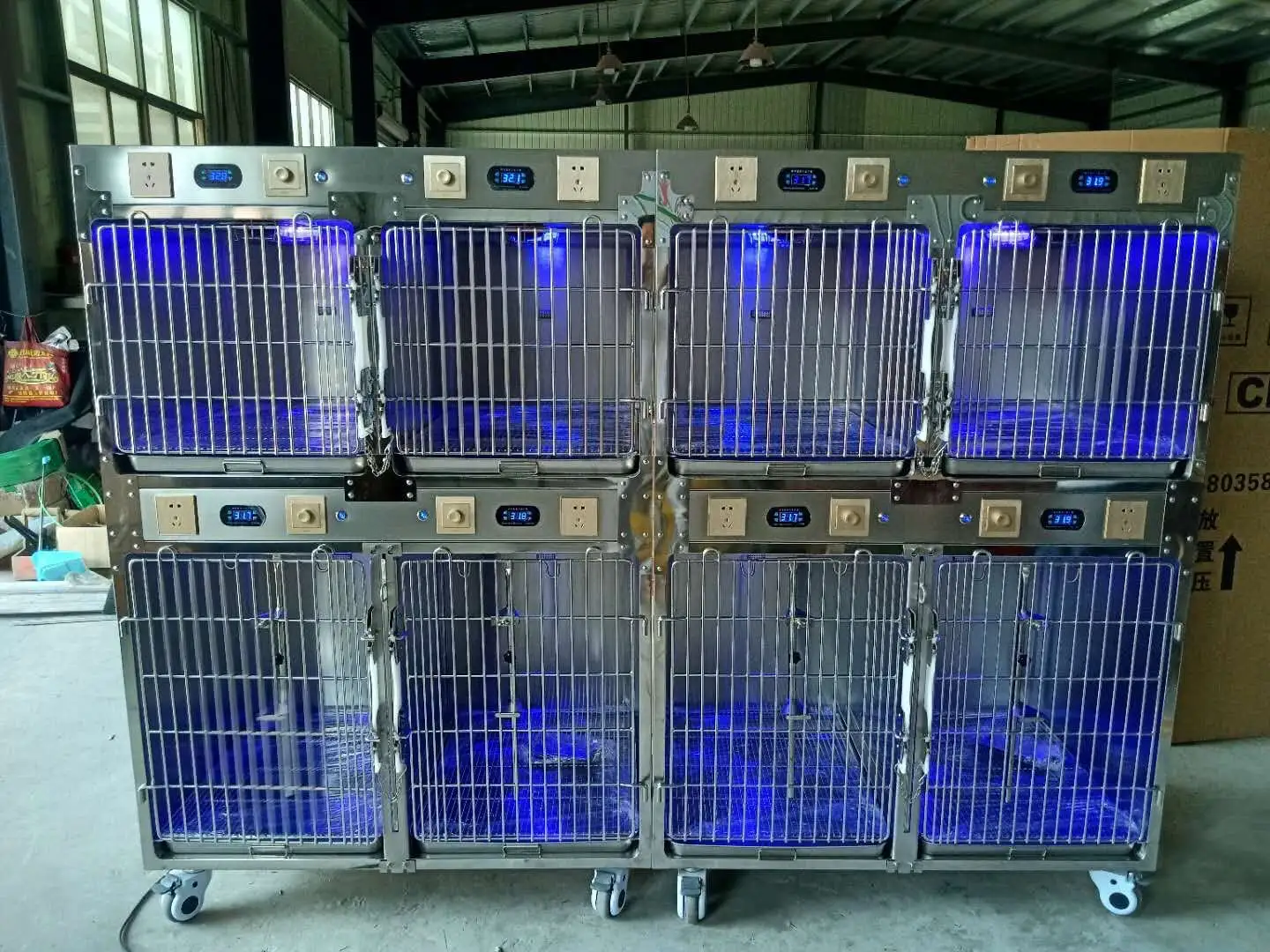 סיטונאי וטרינר בנק כלוב כלובים לחיות מחמד בית חולים גדול נירוסטה כלב כלובי