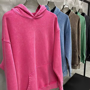H5537 Guangzhou Clothing Manufacturer Wholesale Custom 420 Gsm 100% Cotton Vintage Acid Washed Hoodies for Men - Product Image 1