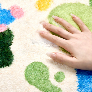 Alfombra de poliéster de felpa con diseño geométrico especial de dibujos animados, resistente a la suciedad, lavable a mano, con base antideslizante, pelo medio, para otoño e invierno. - Product Image 6