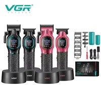 Tondeuse à cheveux haut de gamme VGR V-886 S2, ensemble deux pièces, corps métallique, 9000 tr/min, lame en alliage, tondeuse de précision pour coiffure et détails