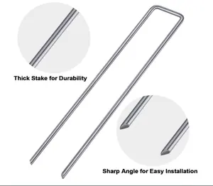 Galvanized Steel Garden Stakes Staples Securing Pegs Galvanised U Pins Metal Garden Staples Weed Mat Pins